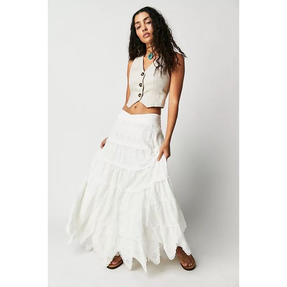 Free People White Maxi Skirt - Picture 2 of 14
